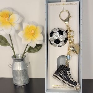 Glam Rhinestone Soccer Sneaker Bag Charm
